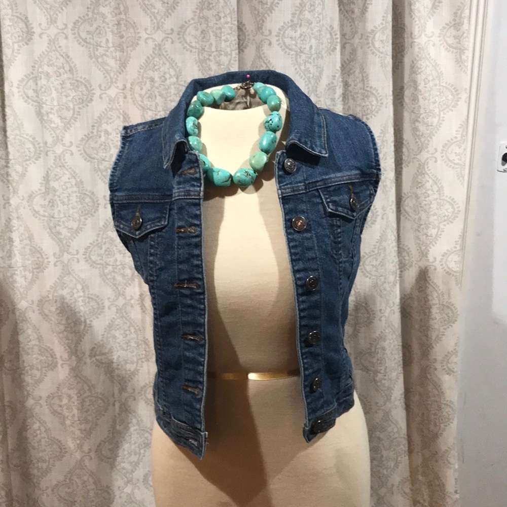 Chi ole jean sleeveless vest